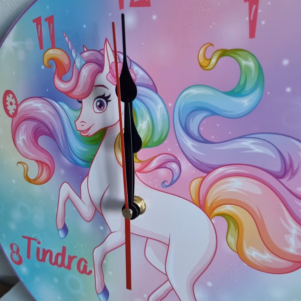 Väggklocka -barn- Unikorn