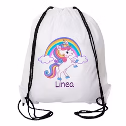 Personlig gympapåse med namn -barn - Magisk Enhörning