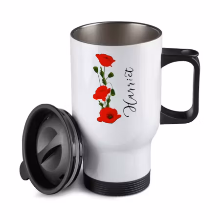 Vallmo blomma - Personlig resemugg-Termos