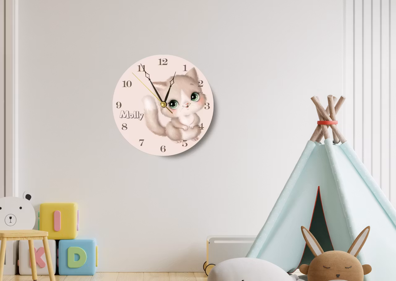 Väggklocka-barn-  Misse