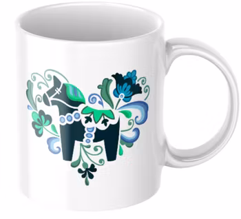 Dalahäst - Vår skog - personlig kaffemugg