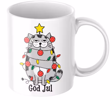 Gullig Katt -Vintermugg - Julmugg