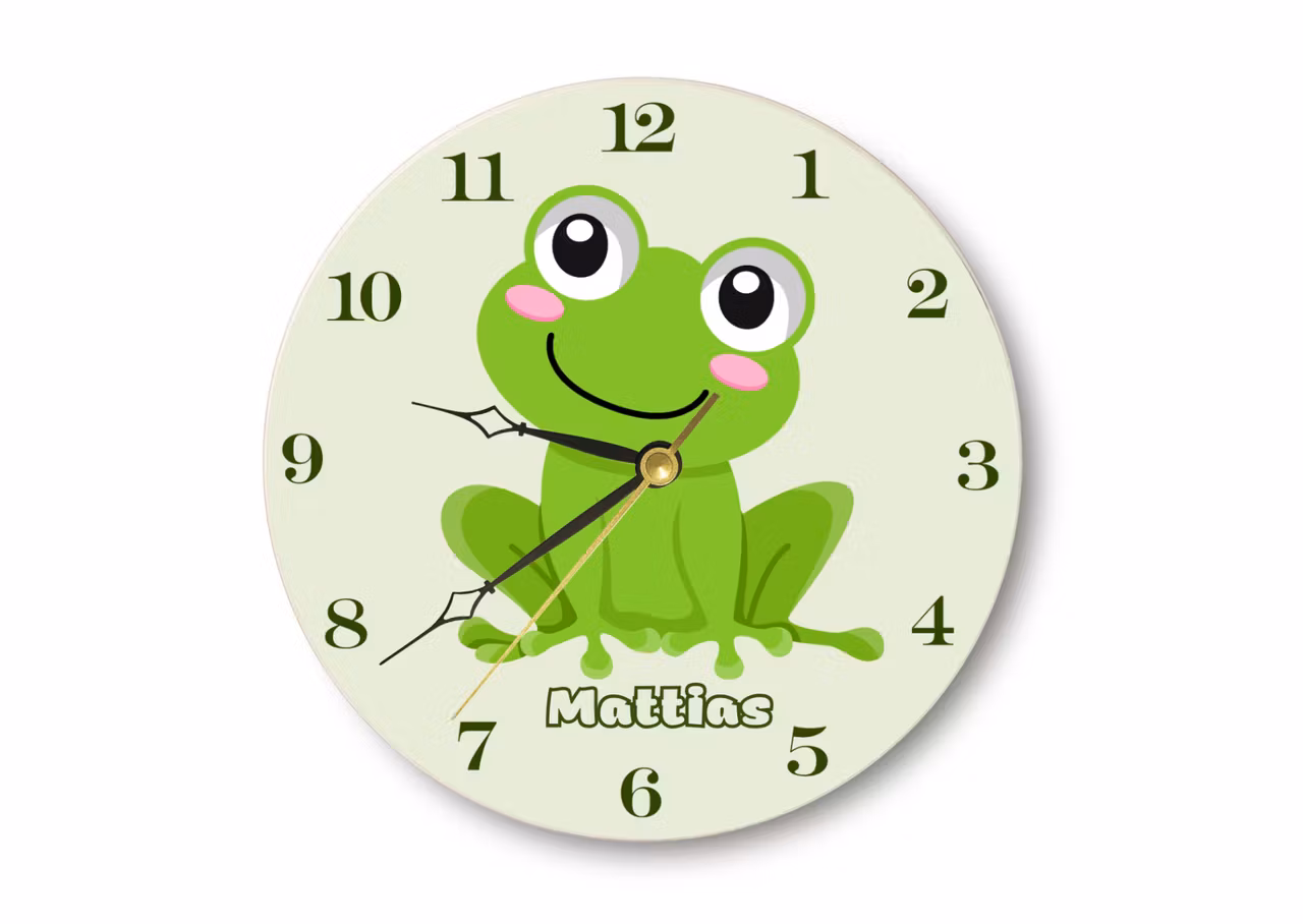 Väggklocka - barn - Groda