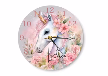 Väggklocka- barn - Unikorn