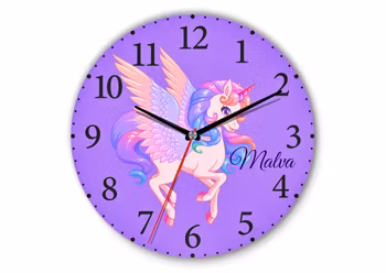 Väggklocka -barn - Unikorn