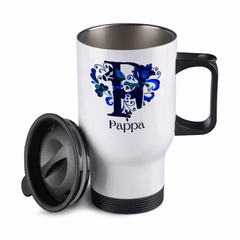 Blå Dalahäst - personlig resemugg