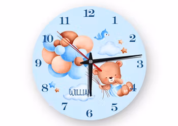 Väggklocka för barn - Nalle