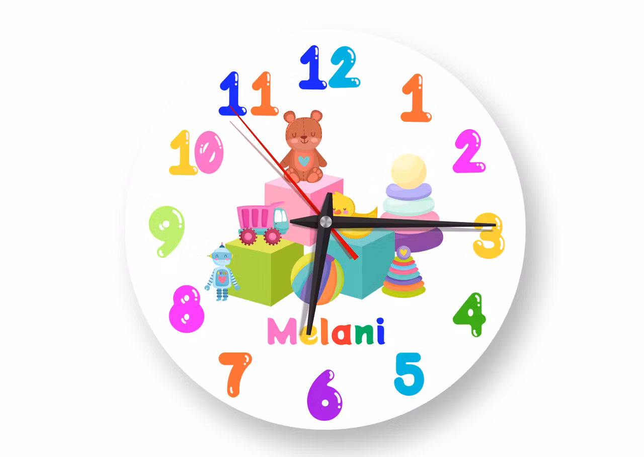 Montessoriinspirerad Väggklocka för barn