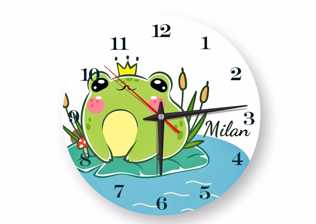 Väggklocka för barn - Groda