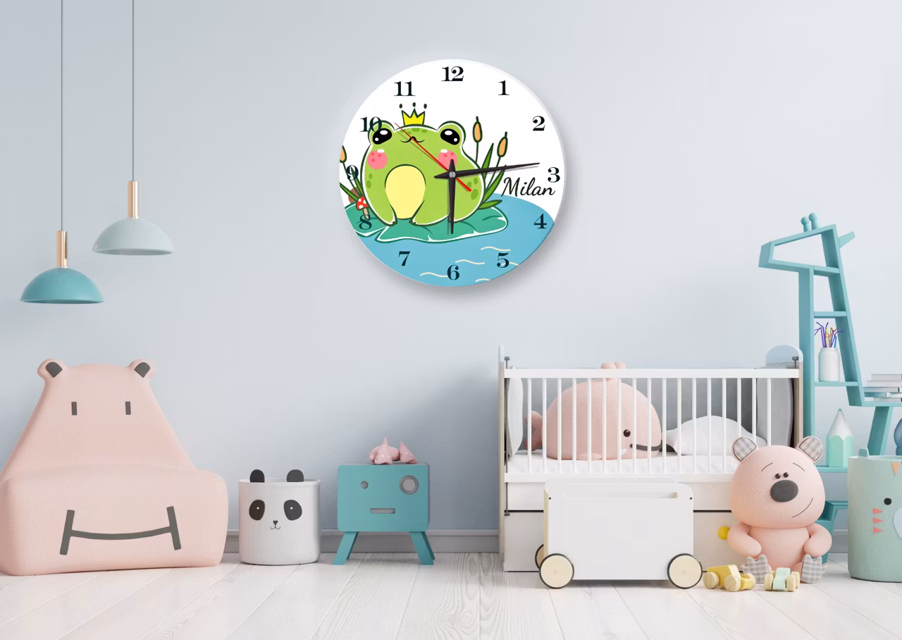 Väggklocka för barn - Groda