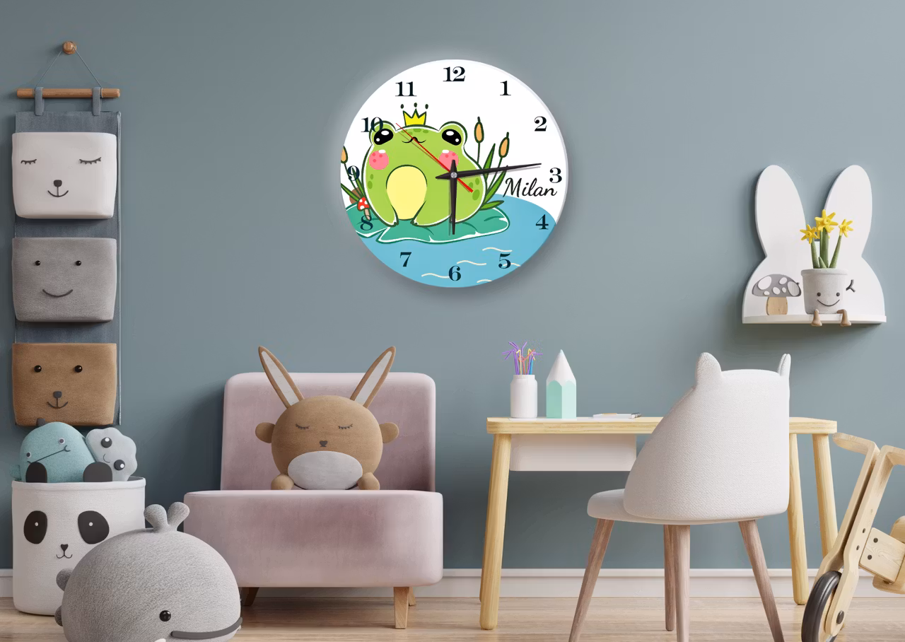 Väggklocka för barn - Groda