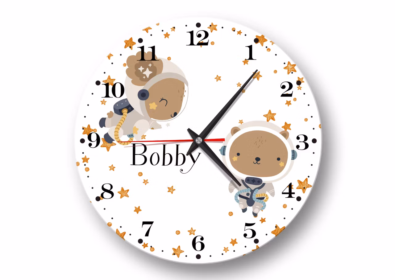 Väggklocka för barn -Astronaut