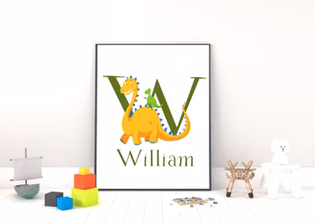 Personliga barntavlor - Posters till barnrummet-Cool Dinosaurie -T-Rex
