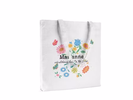 Personlig Tygkasse - Tygpåse med namn -Blommig