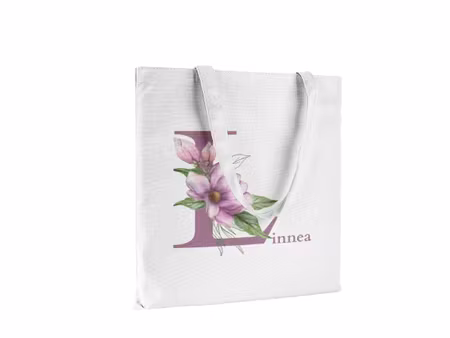 Personlig Tygkasse - Tygpåse med namn -Lila Orkide