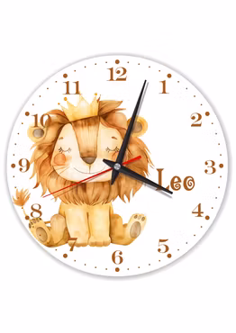 Väggklocka för barn - Lejon
