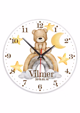 Väggklocka barn - Nallebjörn