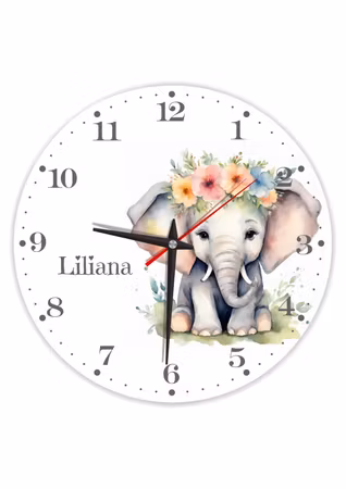 Väggklocka för barn - Elefant