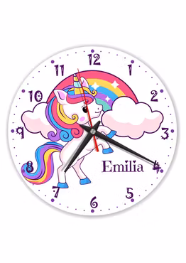 Väggklocka  barn - Unicorn