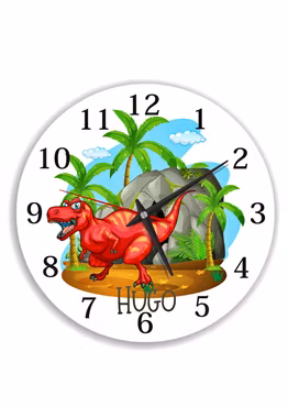 Väggklocka  barn - T-Rex