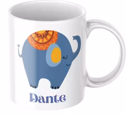 Personlig mugg för barn - Elefant