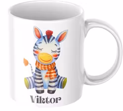 Zebra -Personlig mugg för barn- Barnmugg