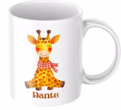 Gullig Giraff - Personlig mugg för barn