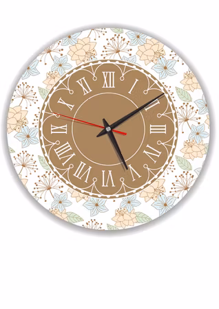 Stor väggklocka -vardagsrum -Pastellblommor
