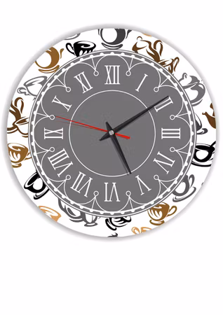 Tystgående  stor väggklocka för hemmet  -Morgonkaffe