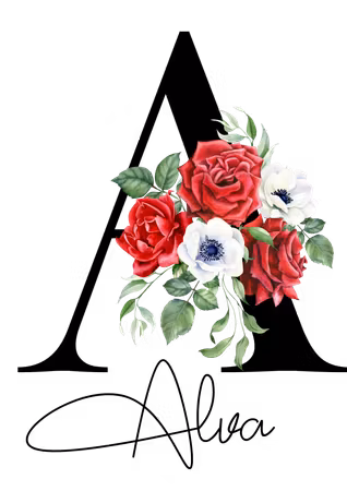 Personlig Tygkasse - Tygpåse med namn -Rosor