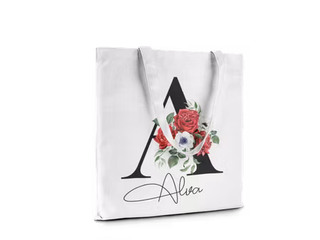 Personlig Tygkasse - Tygpåse med namn -Rosor