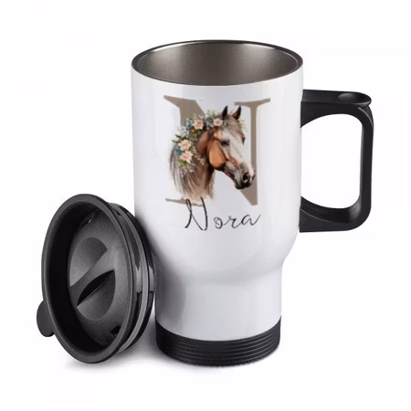 Häst -Resemugg med namn- Termos med namn