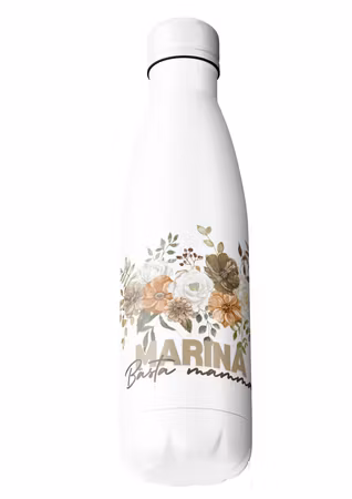 Höstblommor - Resemugg med namn- Termos med namn