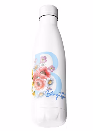 Magiska blommor - Resemugg med namn- Termos med namn