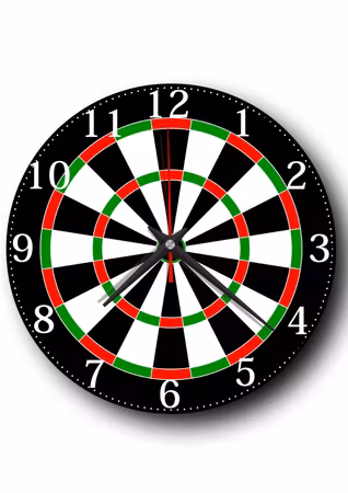 Tystgående väggklocka för hemmet -Dartstavla