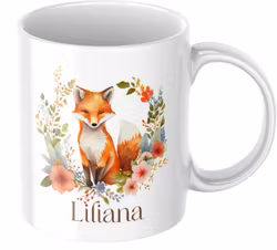 Gullig Räv - Barnmugg med Namn