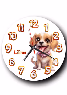 Väggklocka - barn -Charmigt Hund