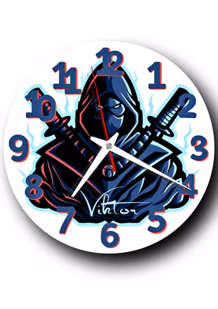 Väggklocka för barn - Ninja