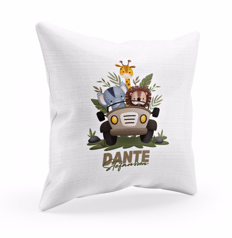 Safari - jeep- mönstrad - Personlig - kuddfodral  - för - barn