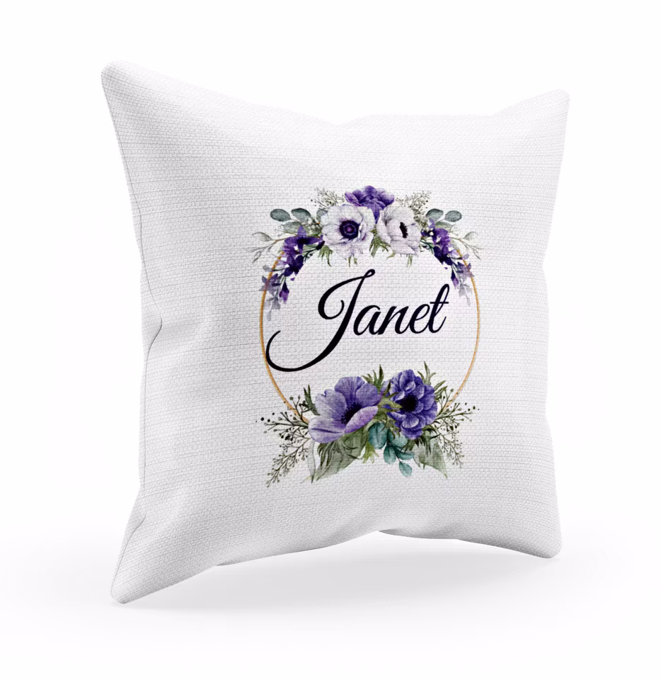 Blomma & Namn  - Personlig kuddfodral - Örngott