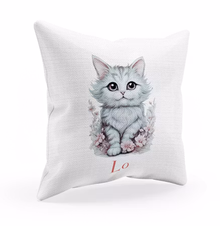 Kuddfodral med namn – Kattmotiv för barn och vuxna