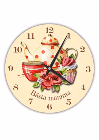 Tyst stor väggklocka för hemmet - Fika