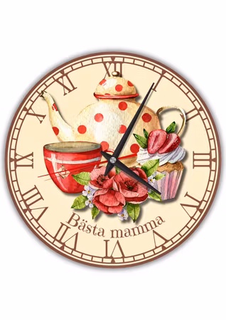 Tyst stor väggklocka för hemmet - Fika