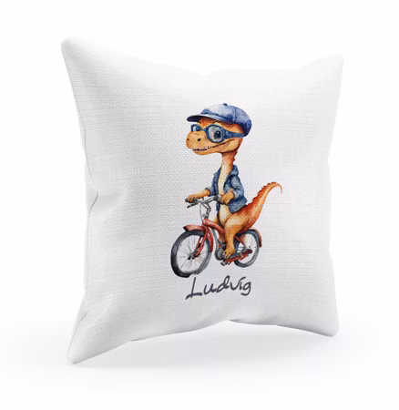 Dinosaurie -Personligt kuddfodral för barn