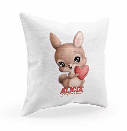 Personligt kuddfodral för barn med sött kaninmotiv