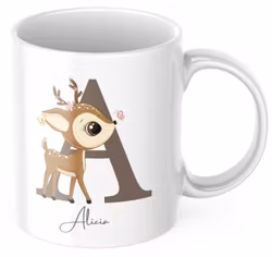 Barnmugg - Vackert Rådjur - Barnmugg, personlig mugg för barn