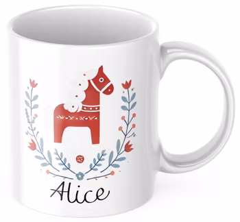 Personlig kaffemugg - Dalahäst