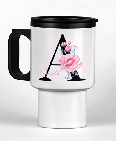 Termosmugg - Rosa blommor