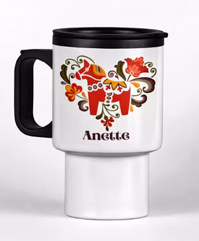 Termosmugg- Röd Dalahäst