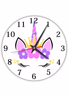Tyst väggklocka till barnrum - Pink enhörning